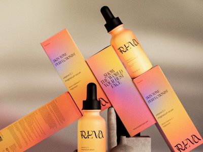 Reva Skincare
via：MindMuse
MindMuse为新锐护肤品公司Reva做的产品包装设计，产品系列包括面部精华液、洁面乳、爽肤水、面霜等，以明亮和柔的颜色为特色，创造了一个全面全新的品牌形象。
