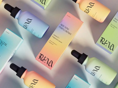 Reva Skincare
via：MindMuse
MindMuse为新锐护肤品公司Reva做的产品包装设计，产品系列包括面部精华液、洁面乳、爽肤水、面霜等，以明亮和柔的颜色为特色，创造了一个全面全新的品牌形象。
